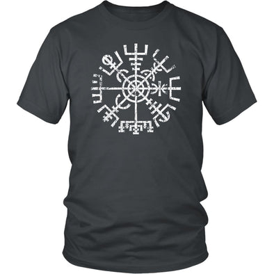 Worn Vegvisir Viking Compass T-ShirtT-shirtDistrict Unisex ShirtCharcoalS