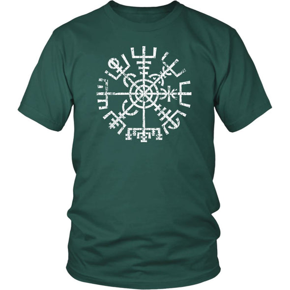 Worn Vegvisir Viking Compass T-ShirtT-shirtDistrict Unisex ShirtDark GreenS