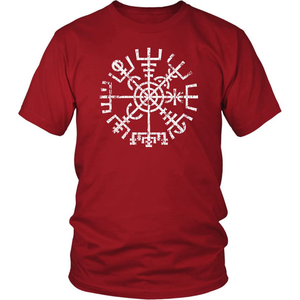 Worn Vegvisir Viking Compass T-ShirtT-shirtDistrict Unisex ShirtRedS