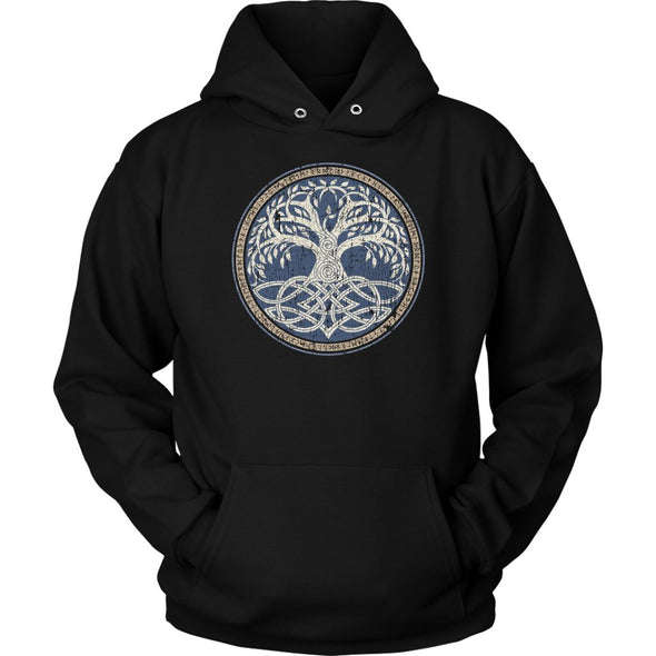 Yggdrasil Knotwork Runes HoodieT-shirtUnisex HoodieBlackS