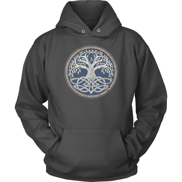 Yggdrasil Knotwork Runes HoodieT-shirtUnisex HoodieCharcoalS