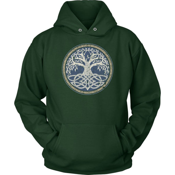 Yggdrasil Knotwork Runes HoodieT-shirtUnisex HoodieDark GreenS