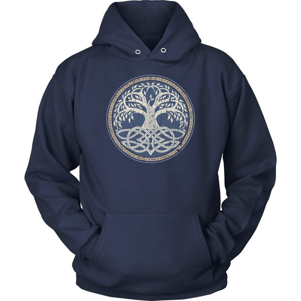 Yggdrasil Knotwork Runes HoodieT-shirtUnisex HoodieNavyS