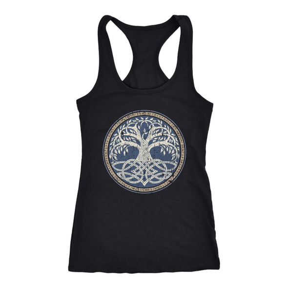 Yggdrasil Knotwork Runes Racerback TankT-shirtNext Level Racerback TankBlackXS