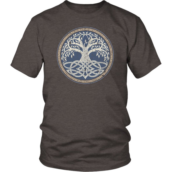 Yggdrasil Knotwork Runes ShirtT-shirtDistrict Unisex ShirtHeather BrownS
