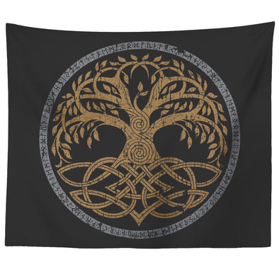 Yggdrasil Knotwork Wall Tapestry DistressedTapestries60" x 50"