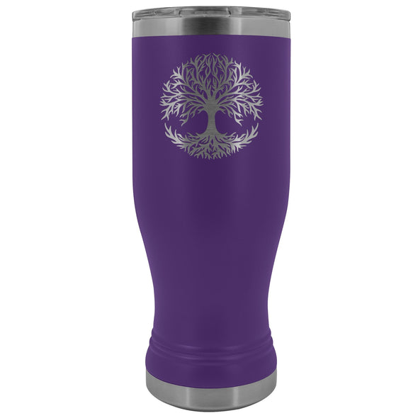 Yggdrasil Norse Celtic Tree of Life Etched Boho TumblerTumblersPurple