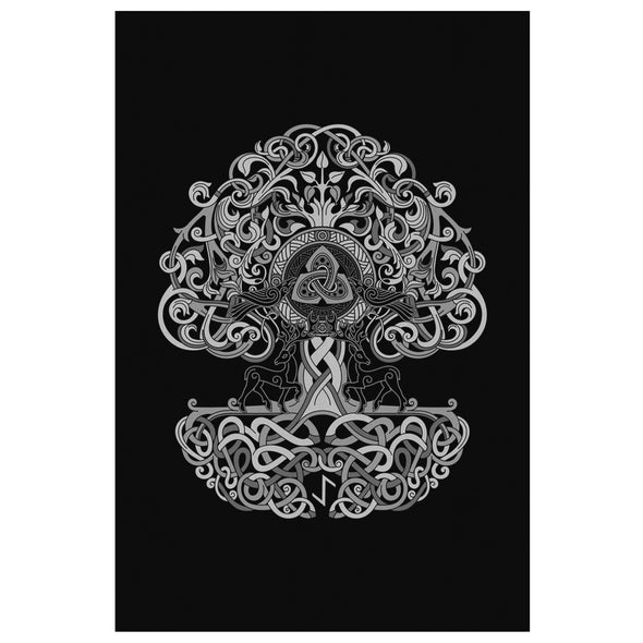 Yggdrasil Norse Pagan Knotwork Canvas Wall ArtCanvas Wall Art 28 x 12