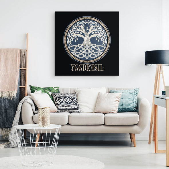 Yggdrasil Norse Pagan Square Canvas ArtCanvas Wall Art 2