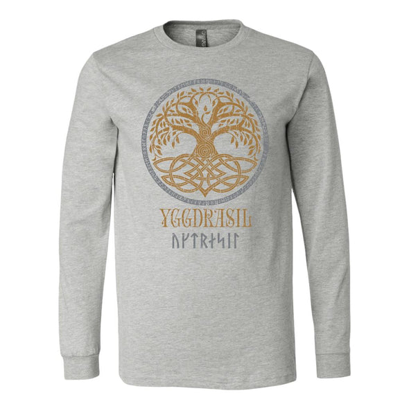 Yggdrasil Norse Runes Long Sleeve ShirtT-shirtCanvas Long Sleeve ShirtAthletic HeatherS