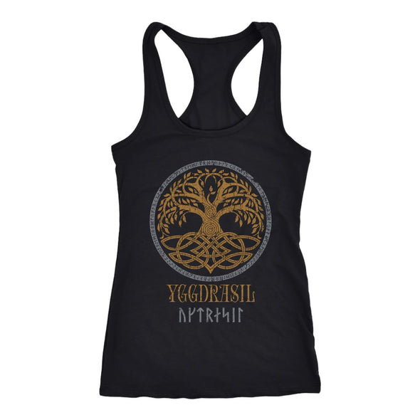 Yggdrasil Norse Runes Racerback TankT-shirtNext Level Racerback TankBlackXS