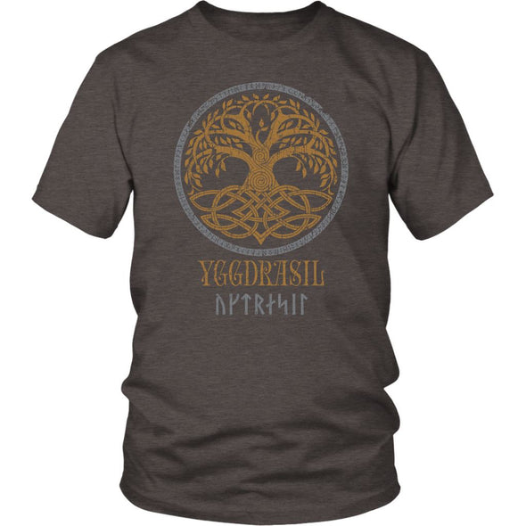 Yggdrasil Norse Runes ShirtT-shirtDistrict Unisex ShirtHeather BrownS