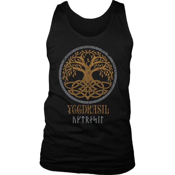 Yggdrasil Norse Runes Tank TopT-shirtDistrict Mens TankBlackS