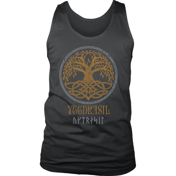 Yggdrasil Norse Runes Tank TopT-shirtDistrict Mens TankCharcoalS