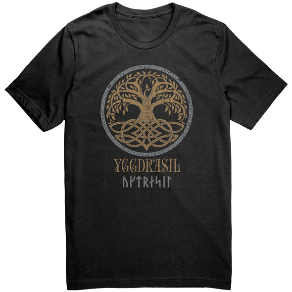 Yggdrasil Norse Tree of Life T-Shirt Nordic Viking MythologyApparelBlackS