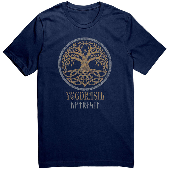 Yggdrasil Norse Tree of Life T-Shirt Nordic Viking MythologyApparelNavyS
