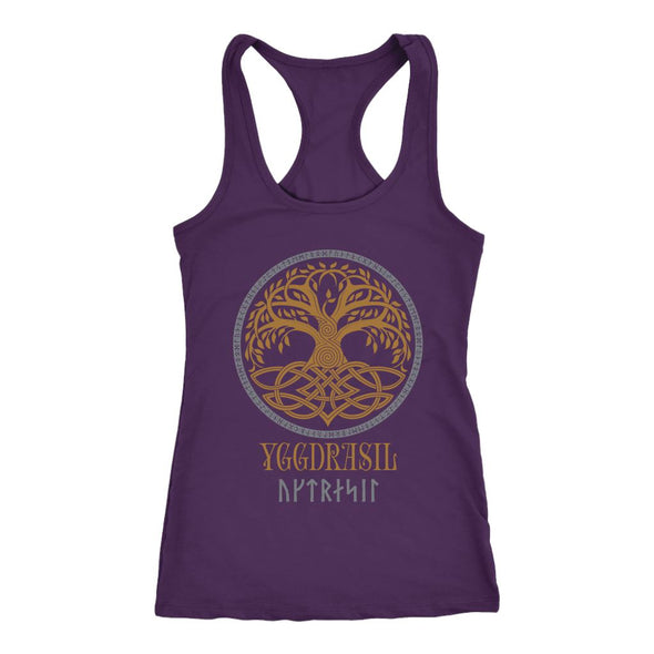 Yggdrasil Pagan Racerback TankT-shirtNext Level Racerback TankPurpleXS