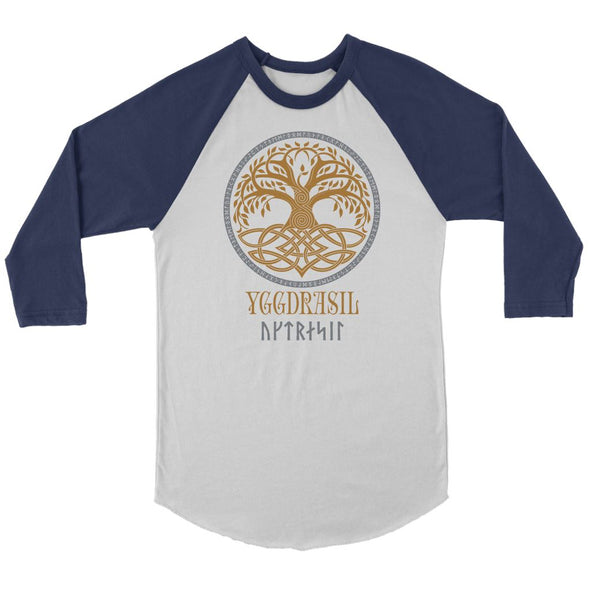 Yggdrasil Pagan Raglan ShirtT-shirtCanvas Unisex 3/4 RaglanWhite/NavyS