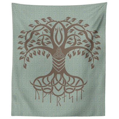 Yggdrasil Pagan Tree of Life Norse Runes TapestryTapestries60" x 50"