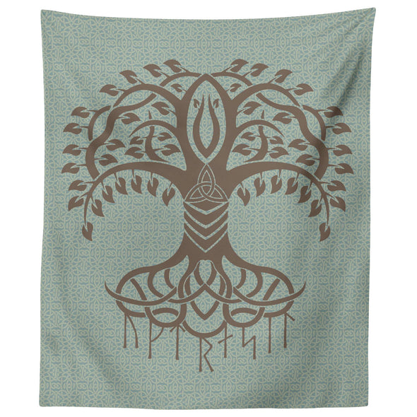 Yggdrasil Pagan Tree of Life Norse Runes TapestryTapestries60" x 50"