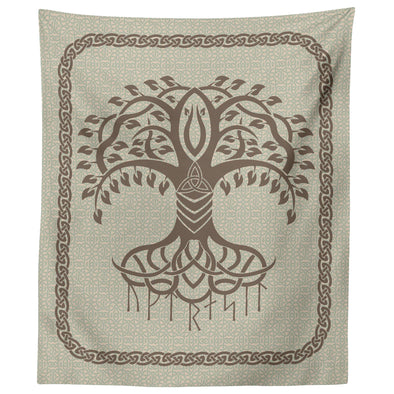 Yggdrasil Runes Norse Tree of Life Knotwork Wall TapestryTapestries60" x 50"