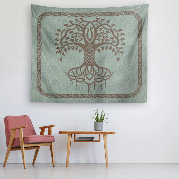 Yggdrasil Runes Norse Tree of Life Wall TapestryTapestries